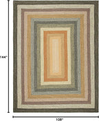 SAFAVIEH Washable Rug Outdoor Braided Collection - 9' x 12', Multi, Handmade & Reversible, Non-Shedding & Easy to Clean, Ideal for Patio, Backyard, Mudroom (BRD308A)