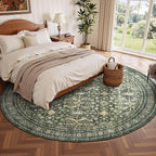 Lofus 6ft Area Rugs for Living Room, Green Washable Area Rug with Non-Slip Backing,Soft Boho Carpets for Bedroom Dining Room Home Office Indoor Nursery