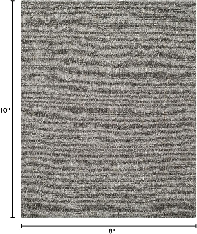 SAFAVIEH Area Rug 8x10 - Natural Fiber Collection - Large - Light Grey, Handmade Chunky Textured Jute, Thick (NF447G)
