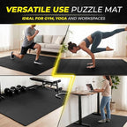 bemaxx Gym Mats Set - 18 pcs EVA Interlocking Foam Floor Tiles (12.6"x12.6"x0.4") 18sqft Protective Gym Flooring Sports Home Workout Exercise Mats Puzzle Garage Fitness Play-Room Pool Treadmill Bike