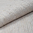 HOMEMONDE Jute Rug 2'x3' Rectangular Boho Home Decor Area Rug - Off-White Hand Woven Rustic Vintage Reversible Braided Rug for Entryway, Bedroom, Kitchen, Living Room, Hallway, Dining Room