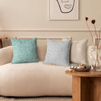 AELS Boho Decorative Textured Throw Pillow Covers 20x20, Modern Mid Century Rainbow Tufted Pillow Case, Farmhouse Rustic Geometric Woven Cushion Case for Bed Couch Sofa, Light Gray