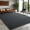 Softlife 5x7 Rugs for Living Room Faux Jute Area Rug Washable Modern Bedroom Rugs Large Non-Slip Farmhouse Floor Carpet for Dining Room Hallway Office Kitchen Entryway, Black