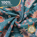 Boho Throw Blanket for Bed,100% Ultra Cotton Soft Breathable Bed Throw Floral Printed Farmhouse Decor Rustic Bed Throws for Couch Sofa Quilt White Flowers 60" x 80"