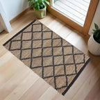· REDEARTH · Jute Cotton Area Rug - 2'x3' Rectangular Rug, Sustainable Handwoven, Non-Shedding, Soft & Durable – Reversible, Neutral Tones for Home Décor in Living Room, Dining Room, Bedroom