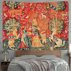 FEASRT European Royal Tapestry Medieval Maiden and Unicorn Tapestry Wall Hanging for Bedroom Living Room Dorm Decor Wall Hanging Tapestries 80x60 inch