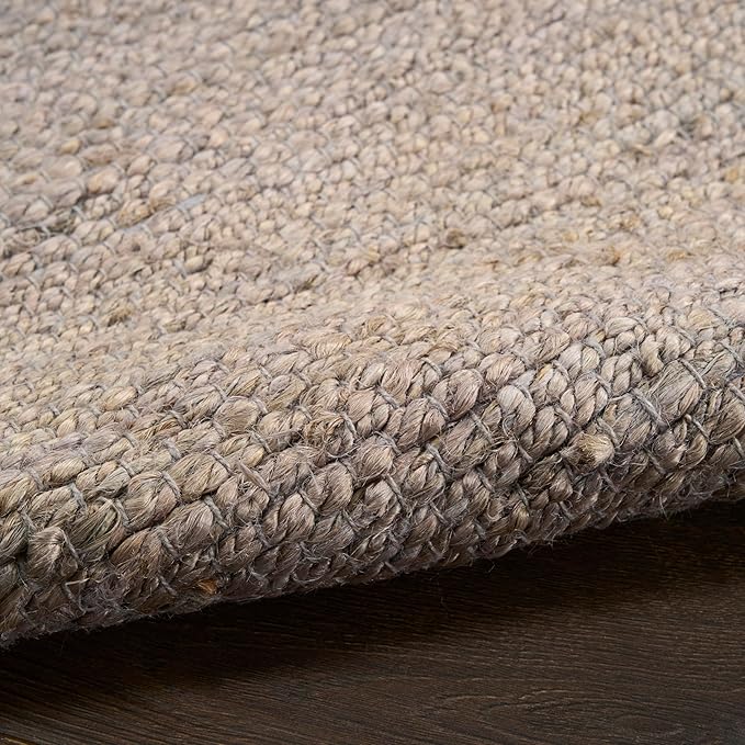 Nourison Home Natural Jute Grey 8' x 10' Area Rug - Easy Clean, Non Shedding, Bed Room, Living Room, Dining Room, Kitchen (8' x 10')