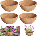 Riare 4 Pack 12 Inch Round Coco Liners Replacement, 100% Natural Coconut Coir Liners for Hanging Baskets, Garden Flower Vegetables Planter Pot, Window Box, Fence, Decks
