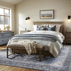 Bedsure 3x5 Area Rugs for Living Room, Machine Washable Rugs, Non-Slip Backing, Non-Shedding, Vintage Low Pile Easy Care Throw Carpet for Bedroom Dining Room, Medium Gray