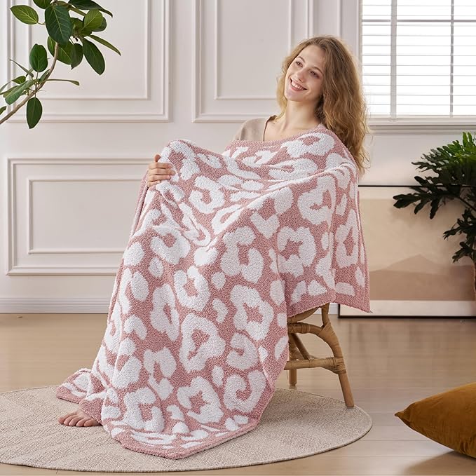 Joiedomi Throw Blanket for Couch Bed Sofa, Knitted Blankets Gifts for Women Mom Girls, Cozy Cute Soft Throw Home Room Decor Aesthetic for Women Mothers Birthday Gifts 50x60 Inches