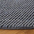 SAFAVIEH Natura Collection Area Rug - 6' Round, Dark Grey, Handmade Wool Blend, Textured Design, Ideal for Living Room, Bedroom, Dining Space (NAT425H)