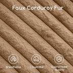 HIGOGOGO Round Stuffed Pouf Ottoman, Corduroy Poufs with High-Density Foam Filling, Furry and Fluffy Pouf Foot Stool Storage Ottoman, 20 X 15 Floor Poufs Foot Rest for Living Room, Brown