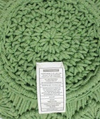 COTTON CRAFT Macrame Braided Pouf - Knitted Cotton Cord Comfortable Round Dori Pouf - Prefilled Ottoman Footrest Bean Bag - Stuffed Boho Moroccan Accent Seating - Nursery Bedroom Dorm - 20x14 - Green