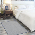 Nourison Home Courtyard Ivory Blue 3' x 5' Area Rug - Easy Clean, Non Shedding, Bed Room, Living Room, Dining Room, Kitchen (3' x 5')