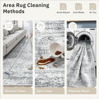 8x8 Grey Round Rug 8ft Living Room Circle Rug Vintage Round Area Rug Non Slip Indoor Carpet for Apartment