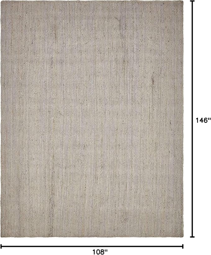 Unique Loom Braided Jute Collection Area Rug - Dhaka (9' x 12' 2" Rectangle, Gray)