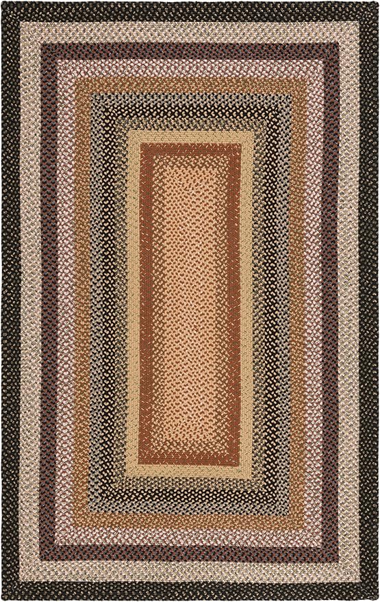 SAFAVIEH Washable Rug Outdoor Braided Collection - 6' x 9', Multi, Handmade & Reversible, Non-Shedding & Easy to Clean, Ideal for Patio, Backyard, Mudroom (BRD308A)