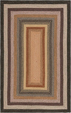SAFAVIEH Washable Rug Outdoor Braided Collection - 4' x 6', Multi, Handmade & Reversible, Non-Shedding & Easy to Clean, Ideal for Patio, Backyard, Mudroom (BRD308A)