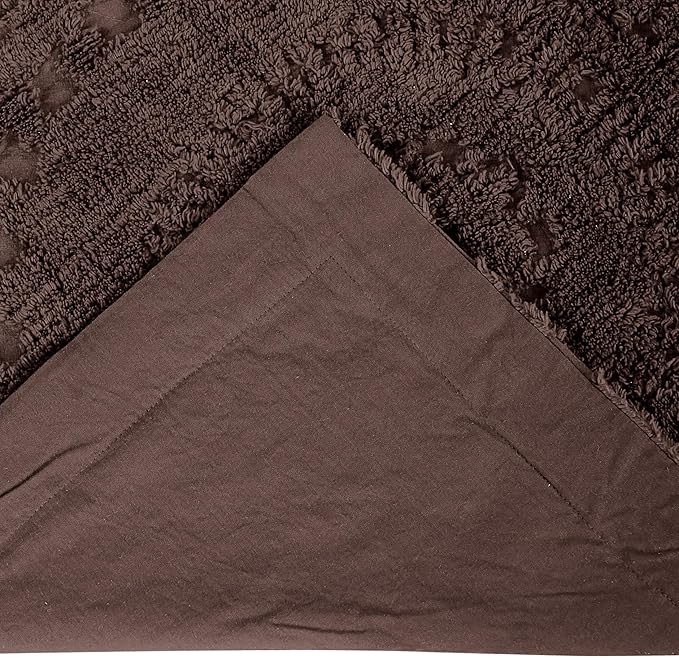 Better Trends Rio Collection is Super Soft and Light Weight in Floral Design 100% Cotton Tufted Unique Luxurious Machine Washable Tumble Dry, Euro Sham, Chocolate