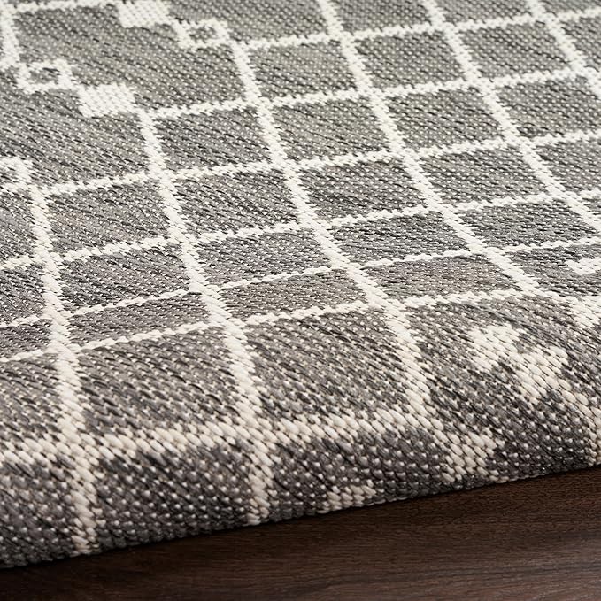 Nourison Home Positano Charcoal 7' x 10' Area Rug - Easy Clean, Non Shedding, Bed Room, Living Room, Dining Room, Kitchen (7' x 10')