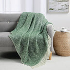 BOURINA Throw Blanket Soft Lightweight Cozy Throw for Bed Couch Decorative Blanket, Green 50" x 60"