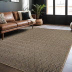 Easy Jute Rugs 6x9 Herringbone Natural Color Living Room Indoor Outdoor Area Rug for Patio and Kitchen Rug High Traffic Washable Easy to Clean Solid Boho Woven Design Carpet (6 x 9)