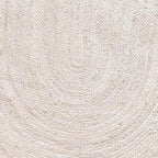 HOMEMONDE Reversible Oval Jute Area Rug - Hand Woven Natural Fiber - Farmhouse Braided Rugs for Entryway/Front Door/Porch/Meditation Mat/Home Decor (2.3 x 4 ft, Off White)