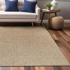 Easy Jute Rugs 5x7 Natural Color Living Room Indoor Outdoor Area Rug for Farmhouse Patio and Kitchen Rug High Traffic Washable Easy to Clean Solid Boho Woven Design Outside Carpet (5 x 7)