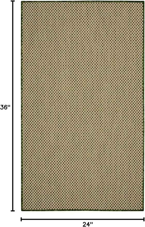 Nourison Home Courtyard 2' x 3' Green Fabric Area Rug