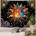 Spenlife Celestial Sun and Moon Tapestry Cosmic Tapestry for Bedroom Astral Tapestries Wall Hanging Bedroom Living Room Wall Art and Home Decor 70x90 Orange