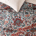 Horimote Home Boho Quilt King Size, Reversible Bohemian Style Twill Strip Floral Quilt Beddding Set, Colorful and Soft Bedspread Oversized King Quilt Coverlet for All Season, 2 Pillow Shams (3 Pieces)