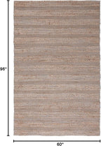 SAFAVIEH Natural Fiber Collection Area Rug - 5' x 8', Light Blue & Natural, Handmade Boho Farmhouse Rustic Jute & Cotton Jute, Ideal for High Traffic Areas in Living Room, Bedroom (NFB654M)