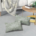 Sage Green Boho Lumbar Pillow Covers 12x20 Inch Bohemian Carpet Pattern Ethnic Pillow Cases for Couch Farmhouse Vintage Geographic Rug Rectangle Pillow Cases for Bed Patio Covers Outdoor Indoor Set 2