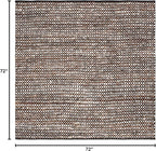 SAFAVIEH Natura Collection Area Rug - 6' Square, Black & Ivory, Handmade Flat Weave Wool & Jute, Ideal for High Traffic Areas in Living Room, Bedroom (NAT349Z)