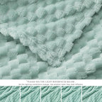 EXQ Home Fleece Throw Blanket for Couch or Bed - 3D Imitation Turtle Shell Jacquard Decorative Blankets - Cozy Soft Lightweight Fuzzy Flannel Blanket Suitable for All Seasons(50"×60",Cyan-Blue)