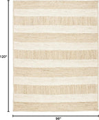 SAFAVIEH Area Rug 8x10 - Natural Fiber Collection - Large - Natural & Ivory, Handmade Jute, Stripe Pattern, Ideal for Living Room, Bedroom, Dining Space (NF887A)
