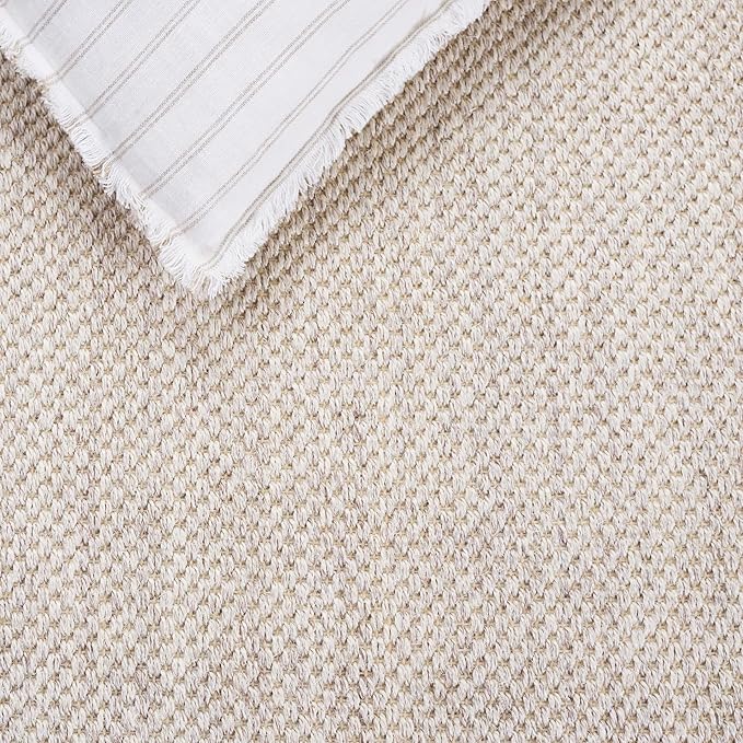 SAFAVIEH Area Rug 10x14 - Natural Fiber Collection - Large - Marble & Dark Grey, Sisal, Woven Design with Border (NF143D)