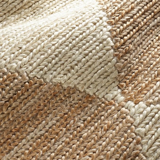Dash & Albert Harwich Natural Handwoven Jute Rug, 5 X 8 Feet, Tan Geometric Pattern