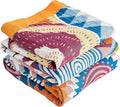 Boho Throw Blanket for Bed-100% Cotton Soft Breathable Farmhouse Decor Boho Quilt for Sofa (Colorful Sun, 60"x80")