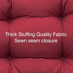 QILLOWAY Outdoor Seat/Back Chair Cushion Tufted Pillow, Spring/Summer Seasonal All Weather Replacement Cushions. (RED)