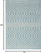 Nourison Home Positano Aqua 6' x 9' Area Rug - Easy Clean, Non Shedding, Bed Room, Living Room, Dining Room, Kitchen (6' x 9')
