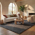 SAFAVIEH Area Rug 8x10 - Natura Collection - Large - Black & Grey, Handmade Wool Blend, Textured Design, Ideal for Living Room, Bedroom, Dining Space (NAT425Z)
