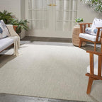Nourison Home Courtyard Ivory Silver 8' x 10' Area Rug - Easy Clean, Non Shedding, Bed Room, Living Room, Dining Room, Kitchen (8' x 10')