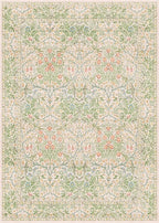Light Green Bedroom Rug 5x7 Area Rug for Living Room, Vintage Washable Floral Floor Mat for Nursery, Dining Room Low Pile Non Slip Stain Resistance Distressed Retro Indoor (5x7 Beige Green)