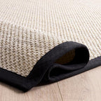 SAFAVIEH Area Rug 8x10 - Natural Fiber Collection - Large - Marble & Black, Sisal, Woven Design with Border (NF143A)
