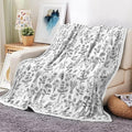 Floral Fuzzy Blanket Black Floral Throw Blanket, Botanical Flowers Blankets, Soft, Flannel, Warm, Boho Flowers Bed Blankets All Season for Couch Bedroom Living Room 60X70 Inch