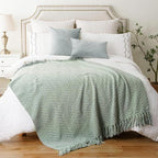 BATTILO HOME Sage Green Throw Blanket for Couch, Knit Sage Throw Blanket Versatile for Couch, Super Soft Warm Spring Blanket for Bed Sofa, 50"x60"