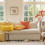 Home Brilliant Yellow Throw Pillow Covers 18x18 Set of 2 Super Soft Couch Pillow Covers Decorative Striped Corduroy Mustard Throw Pillows for Couch Bed Spring, 18 x 18 inch, Sunflower Yellow