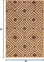 Rugs USA Dogwood Tiled Jute Area Rug, 5x8, Brown