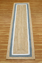 Heavy Material Hand Braided Jute Rug 2.6x10 Kilim Runner Natural Jute Beige Multi Hand Woven Rug Flatweave Runner Indoor Outdoor Rugs for Bedside Corridor Kitchen Balcony